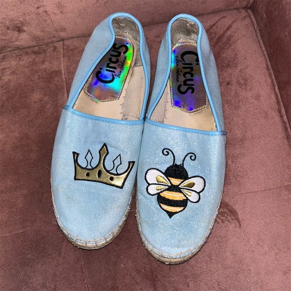 Circus By Sam Edelman Women's Queen Bee Espadrille Flats Light Blue Size 8 1/2